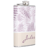 Lush Serene Pink Ferns auf Orange Flachmann (Rechts)