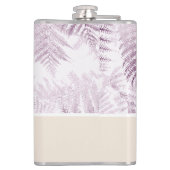 Lush Serene Pink Ferns auf Orange Flachmann (Rückseite)