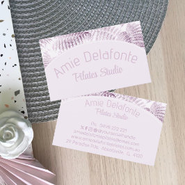 Lush Serene Pink Ferns Curved Panel Visitenkarte