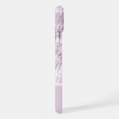 Lush Serene Pink Ferns Monogram Initials iPhone Hülle (Rechte Seite)