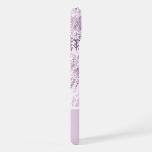 Lush Serene Pink Ferns Monogram Initials iPhone Hülle (Rechte Seite)