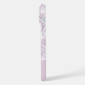 Lush Serene Pink Ferns Monogram Initials iPhone Hülle (Linke Seite)