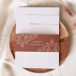 Lush Sienna Classic Hochzeit mit elegantem Skript Einladungsbanderole