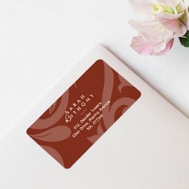 Lush Sienna Damask Classic Wedding Address Adressaufkleber