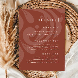 Lush Sienna Damask Stilvolle Details zur Hochzeit Begleitkarte
