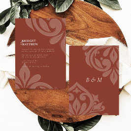 Lush Sienna Geschmackvolle Klassische Schrift Dama Einladung