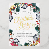 Lush Snow Weihnachtsschrift Folieneinladung (Vorderseite)