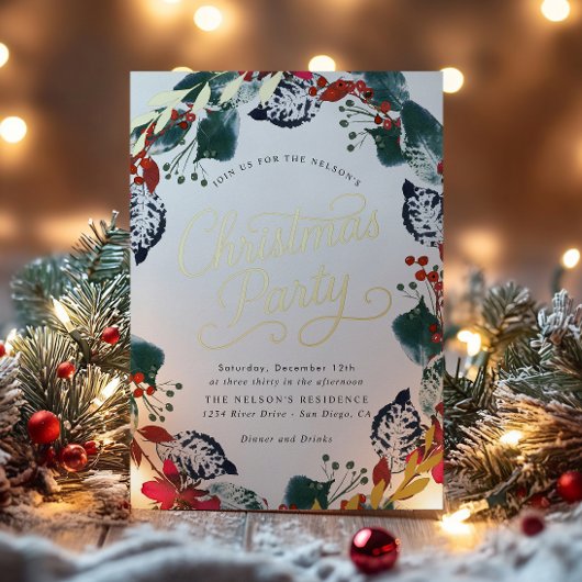 Lush Snow Weihnachtsschrift Folieneinladung