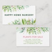 Lush Spring Bouquet, Homegrown Pflanze Kinderzimme Visitenkarte (Vorne/Hinten)