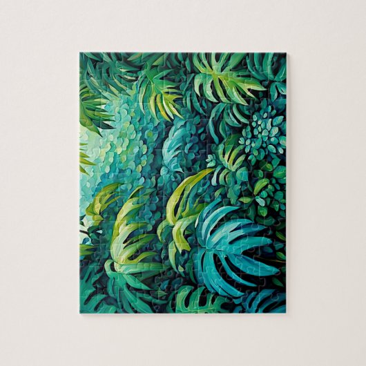 Lush Tropical Blätter Puzzle (Vertikal)