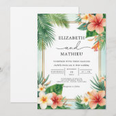 Lush Tropical Bloom Arch Wedding Einladung (Vorne/Hinten)