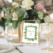 Lush Tropical Green Blätter Hochzeit Tischnummer