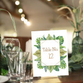 Lush Tropical Green Blätter Hochzeit Tischnummer