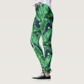 Lush Tropical Green Blätter Muster Leggings (Links)