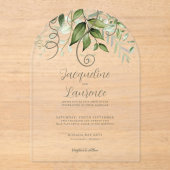 Lush Tropical Greenerenerity Wedding Arch Acryleinladungen (Vorderseite)