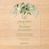 Lush Tropical Greenerenerity Wedding Arch Acryleinladungen (Vorderseite)