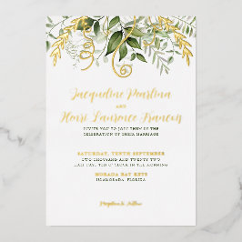 Lush Tropical Greenerenerity Wedding Folieneinladung