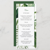 Lush Tropical Greenerenerity Wedding Menükarte (Vorne/Hinten)