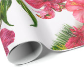 Lush Tropical Hawaiian Hibiskus Floral Botanicals Geschenkpapier (Rolleneckpunkt)