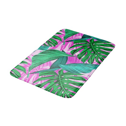 Lush Tropical Island Foliage Bath Mat Badematte (Schrägansicht)