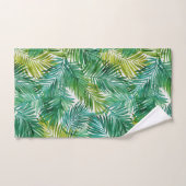 Lush Tropical Island Green Palm Leaf Watercolor Badhandtuch Set (Handtuch)