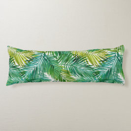 Lush Tropical Island Green Palm Leaf Watercolor  Seitenschläferkissen