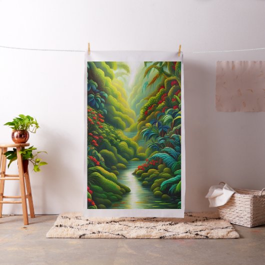 Lush Tropical Rainforest Cheater Quilt Seeing Pane Stoff (Beispiel)