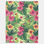 Lush Tropical Summer Florals Fleecedecke (Vorderseite)