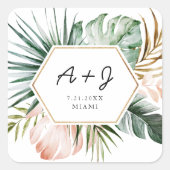 Lush Tropics Fevor Square Sticker (Vorderseite)