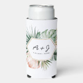 Lush Tropics Wedding schlank kann gemütlich. Selters Dosenkühler (Seltzer Vorderseite)