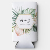 Lush Tropics Wedding schlank kann gemütlich. Selters Dosenkühler (Vorderseite)