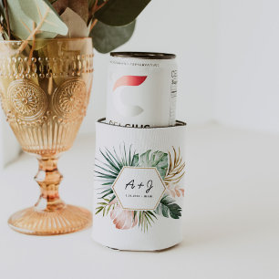 Lush Tropics Wedding schlank kann gemütlich. Selters Dosenkühler