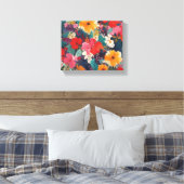 Lush und lebendiges Blumenmuster Leinwanddruck (Insitu (Schlafzimmer))