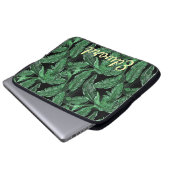 Lush Warm Dschungel Blätter Laptopschutzhülle (Vorne Knopf)
