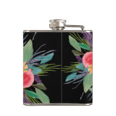 Lush Watercolor Floral Monogram Flachmann (Rückseite)