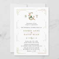 Lush Watercolour Greenery Geometric Wedding