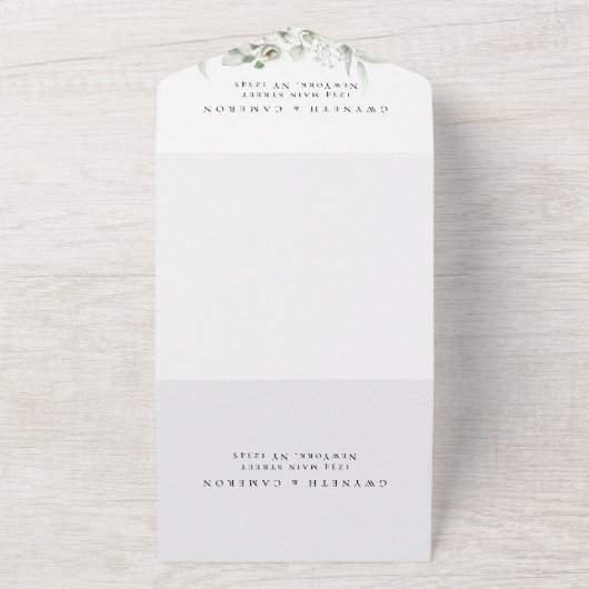 Lush White Blume QR-Code All In One Einladung (Außenbereich)