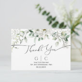 Lush White Blume Wedding Dankeskarte (Stehend Vorderseite)