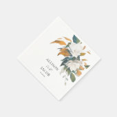 Lush White Floral Wedding Serviette (Ecke)