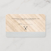 Lush White Leather Holz Trim Retro Label Barber Visitenkarte (Rückseite)