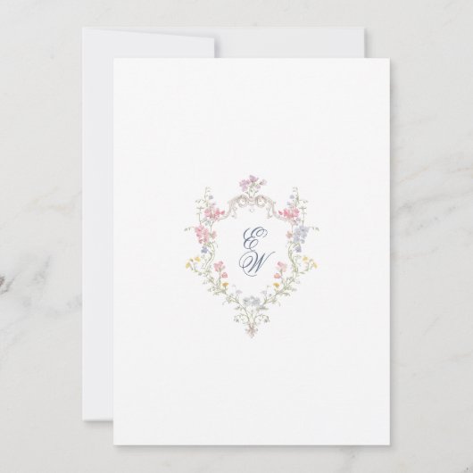 Lush Wildflower Meadow Wedding Einladung (Rückseite)