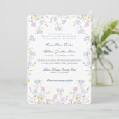 Lush Wildflower Meadow Wedding Einladung (Stehend Vorderseite)