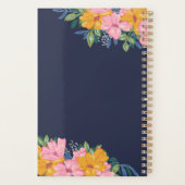 Lush Yellow Pink Floral Arrangements Name Planer (Rückseite)