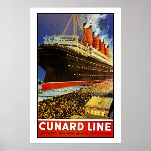 Lusitania Abfahrt Poster (Vorne)