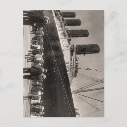 Lusitania Arrives New York City 1907 Postkarte (Vorderseite)