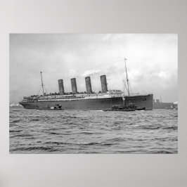 Lusitania Departs New York Poster