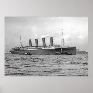 Lusitania reist New York ab Poster