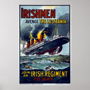 Lusitania sinken, WW1-Army-Poster Poster