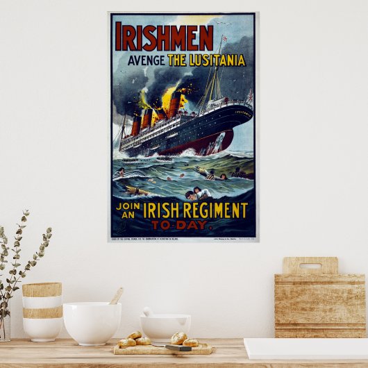 Lusitania sinken, WW1-Army-Poster Poster (Küche)