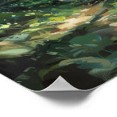 Lust Green Forest Oil Malerei Natur Poster (Ecke)